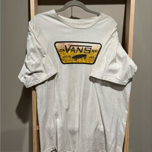 Vans White and Yellow Graphic Tee